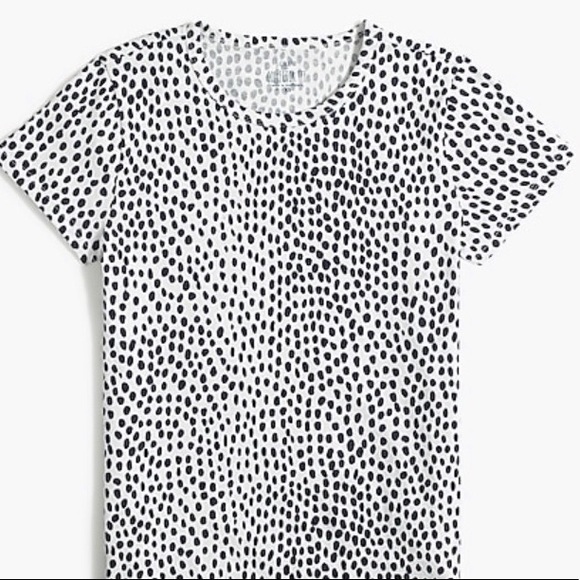 J. Crew Navy Cheetah Print Collector Tee - Picture 1 of 5